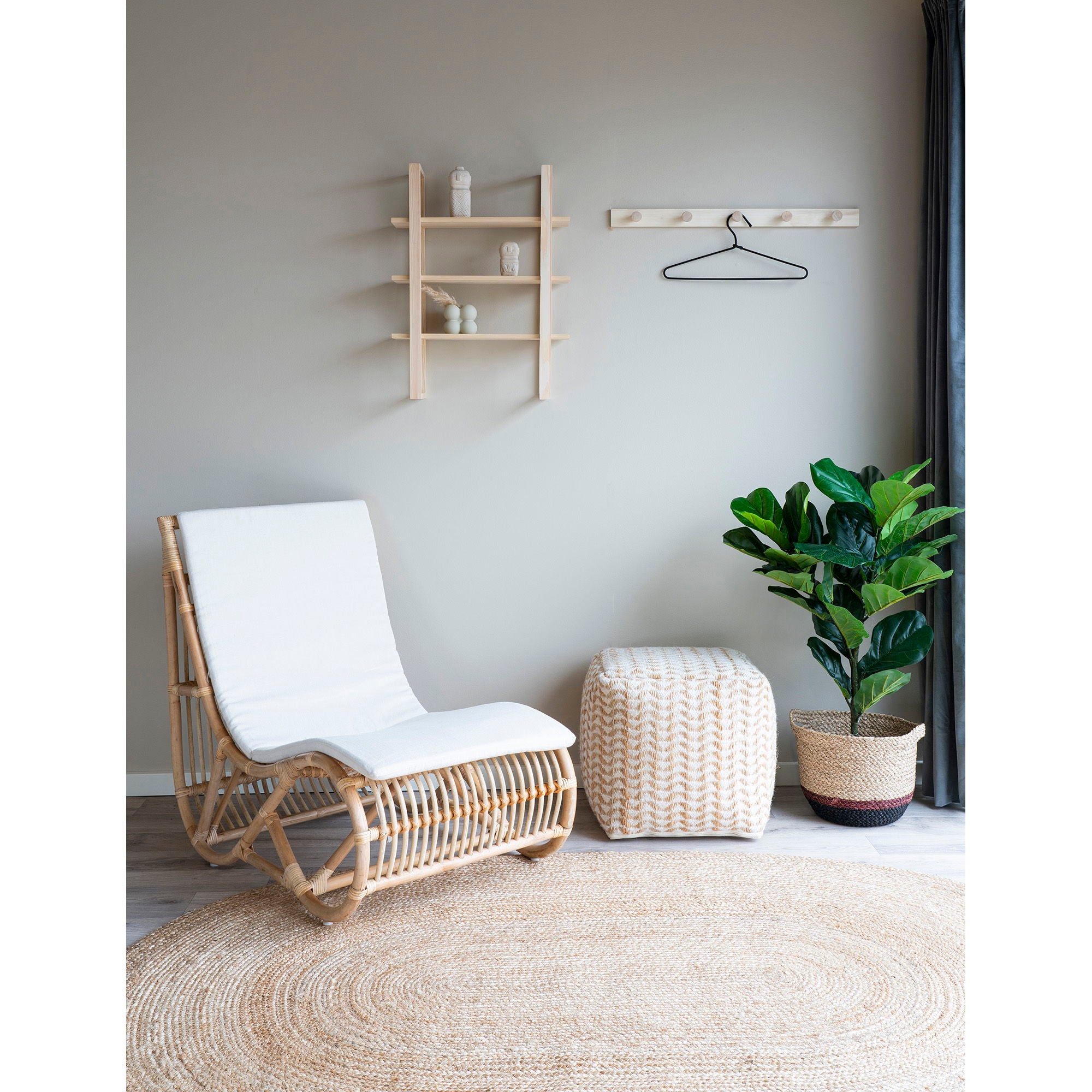 Bombay Teppich – 140×200 cm, Natur, oval, geflochtene Jute